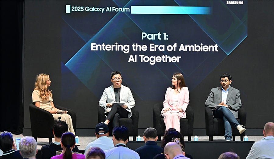 (De izquierda a derecha) Moderadores Sabrina Ortiz, Jisun Park, Mindy Brooks y el Dr. Vinesh Sukumar