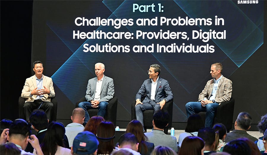 (De izquierda a derecha) Moderadores Sabrina Ortiz, Jisun Park, Mindy Brooks y el Dr. Vinesh Sukumar